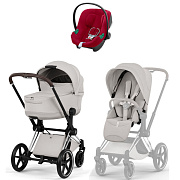 Коляска Cybex Priam V Chrome Style Aton B2 Dynamic Red 3 в 1 City Grey