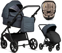 Детская коляска Tutis Leo 3 Plus 3 в 1 с автокреслом Beno Beige 1582211 India Ink