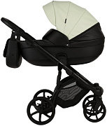 Детская коляска Adamex Lanti Deluxe 3 в 1 LN-SD104 (КРЕМОВАЯ КОЖА + ЧЕРН.КОЖА)