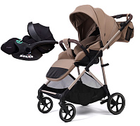 Прогулочная коляска Peppy Amici с автокреслом Verona Black Latte рама Beige