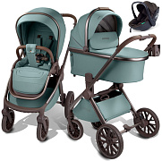 Детская коляска AmaroBaby Motus Premium Ecco Exclusive 3 в 1 с автокреслом Rant Miro Brown лагуна