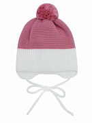 Шапочка вязаная AmaroBaby Pure Love Wind с подкладом розовый 40