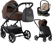 Детская коляска Tutis Enzo 4 в 1 с автокреслом Beno Beige и базой 1702548 Шоколад/ Chocolate