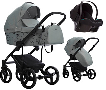 Детская коляска Bebetto Magnum Light SE 3 в 1 с автокреслом Avionaut Cosmo 09 шалфей, черная рама