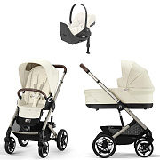 Коляска Cybex Talos S Lux TPE complete Cloud T Off White Plus Base T 4 в 1 Seashell Beige с дождевиками