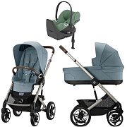 Коляска Cybex Talos S Lux TPE complete Cloud T Leaf Green Plus Base T 4 в 1 Stormy Blue с дождевиками