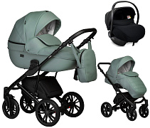 Детская коляска Indigo Mio Eco 3 в 1 с автокреслом Avionaut Cosmo 03 шалфей кожа