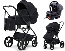 Детская коляска Rant Teo Soft 4 в 1 с автокреслом Carry Pro Graphite и базой Black