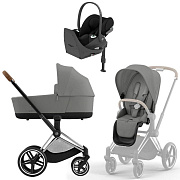 Коляска Cybex Priam IV Chrome Brown complete Cloud T Sepia Black Base T 3 в 1 Mirage Grey