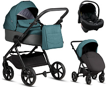 Детская коляска Tutis Leo 3 Plus 3 в 1 с автокреслом Elo Lux EduSky Black 1582307 Sea Blue