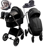 Детская коляска AmaroBaby Genius 4 в 1 с автокреслом Rant Miro Beige и базой черный