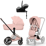 Коляска Cybex Priam V Rosegold Style Cloud G3 Stone Grey Plus Base G3 4 в 1 Peach Pink