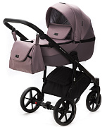 Детская коляска Adamex Bibione 3 в 1 BI-PS21/A (СЕРО-РОЗОВ+СИРЕНЬ ПЕРФ.КОЖА)