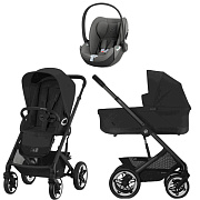 Коляска Cybex Talos S Lux BLK complete Cloud T Mirage Grey 3 в 1 Moon Black с дождевиками