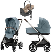 Коляска Cybex Talos S Lux TPE complete Cloud T Cozy Beige Plus Base T 4 в 1 Stormy Blue с дождевиками