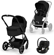 Коляска Cybex Balios S Lux Fold Cot BLK Cloud T Jeremy Scott Wings 3 в 1 Moon Black с дождевиками