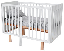 Кроватка Lunna Charm маятник, колесо белый бук