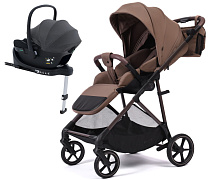 Прогулочная коляска Peppy Amici с автокреслом Jovikids Aria и базой Mocca рама Mocca