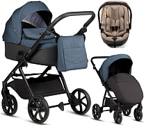 Детская коляска Tutis Leo 3 Plus 3 в 1 с автокреслом Beno Beige 1582288 Deep Blue
