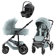 Коляска 3 в 1 Britax Roemer Smile 5Z Style и автокресло Baby-Safe Pro Classic Deep Black Harbor Blue