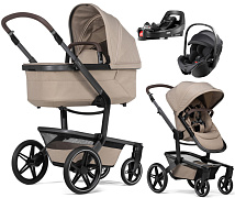 Детская коляска 4 в 1 Joolz Day 5 и автокресло Britax Roemer Baby-Safe Pro Classic Deep Black и база Vario Base 5Z Sandy Taupe