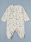 Комбинезон на кнопках Little Star Веточки с ягодками интерлок 30032 (ЧЗ-мз) крем 56