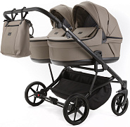 Детская коляска Adamex Leo Duo Deluxe 2 в 1 DUO-SA9 (Т.БЕЖЕВАЯ КОЖА)
