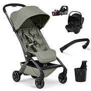 Прогулочная коляска Joolz Aer 2 SE и автокресло Baby-Safe Core Space Black и база Vario Base 5Z Sage green