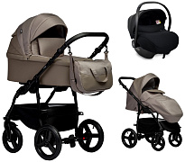 Детская коляска Indigo Impulse Eco 3 в 1 с автокреслом Avionaut Cosmo Ie05 т.бежевая кожа/т.бежевый