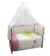 Постельное белье Soni Kids в уютных облачках 3 предмета 140х110 розовый