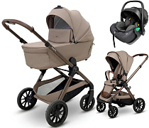 Коляска Agex Prima Pro 3 в 1 с автокреслом i-Safe Black APD221 Dune бежевый