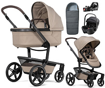 Детская коляска 4 в 1 Joolz Day 5 и автокресло Britax Roemer Baby-Safe Pro Style Carbon Black и база Vario Base 5Z без адаптеров + конверт в подарок Sandy taupe
