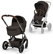 Коляска Cybex Balios S Lux with Fold Cot TPE 2 в 1 Chocolate Brown с дождевиками