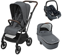 Детская коляска Maxi-Cosi Leona²  Oria 3 в 1 с автокреслом CabrioFix Essential graphite 1204204110 Twillic Graphite/1507050110 Essential Grey