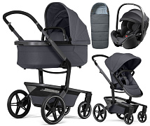 Детская коляска 3 в 1 Joolz Day 5 и автокресло Britax Roemer Baby-Safe Pro Classic Deep Black + конверт в подарок Stone grey