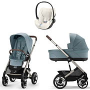 Коляска Cybex Talos S Lux TPE complete Cloud T Off White Plus 3 в 1 Stormy Blue с дождевиками