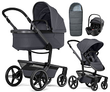 Детская коляска 3 в 1 Joolz Day 5 и автокресло Britax Roemer Baby-Safe Pro Style Carbon Black + конверт в подарок без адаптеров Stone grey