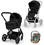 Коляска Cybex Balios S Lux Fold Cot BLK Cloud T One Love 3 в 1 Moon Black с дождевиками