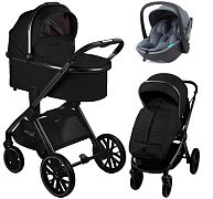 Детская коляска AmaroBaby Motus Premium Ecco 3 в 1 с автокреслом Rant Miro Graphite черный