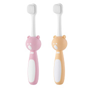 Зубная щетка для детей Roxy-Kids Мишка ультрамягкая 2 шт RTB-010-PO Роз+Оранж