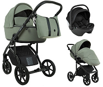 Детская коляска Roan Bass Next 2.0 3 в 1 с автокреслом Pituso Baesa Pro Black BSN/43/2 Sage Green/Black/руч.Black