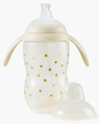 Поильник Happy Baby с трубочкой и ручками 360 мл 14016 cream