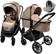Детская коляска AmaroBaby Motus V2 3 в 1 с автокреслом Rant Cruise Grey мокко