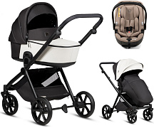 Детская коляска Tutis Mio 3 Plus Leather New 3 в 1 с автокреслом Beno Beige 1622200 Silver Grey