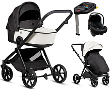Детская коляска Tutis Mio 3 Plus Leather New 4 в 1 с автокреслом Elo Lux EduSky Black и базой 1622200 Silver Grey