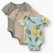 Боди детское Happy Baby 3 шт. 90133-0 ЧЗ груша/pear 62