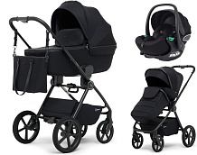 Детская коляска Rant Teo Soft 3 в 1 с автокреслом Evomax Black Black