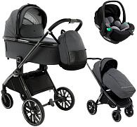 Детская коляска Pituso Mayla Lux 3 в 1 с автокреслом Baesa Dark Grey
