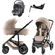 Коляска 4 в 1 Britax Roemer Smile 5Z Style и автокресло Baby-Safe Core Frost Grey + Vario Base 5Z Teak