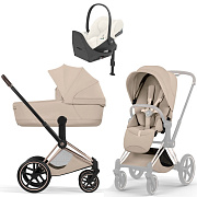 Коляска Cybex Priam V Rosegold Style Cloud T Off White Plus Base T 4 в 1 Cozy Beige